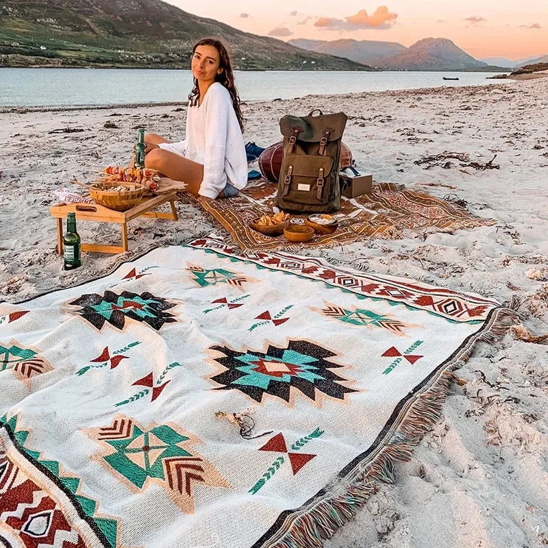 Bohemian Outdoor Beach Picnic Blanket