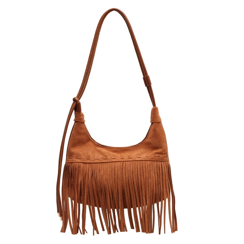 2025 Vintage PU Leather Boho Tassel Bags Women Handbags