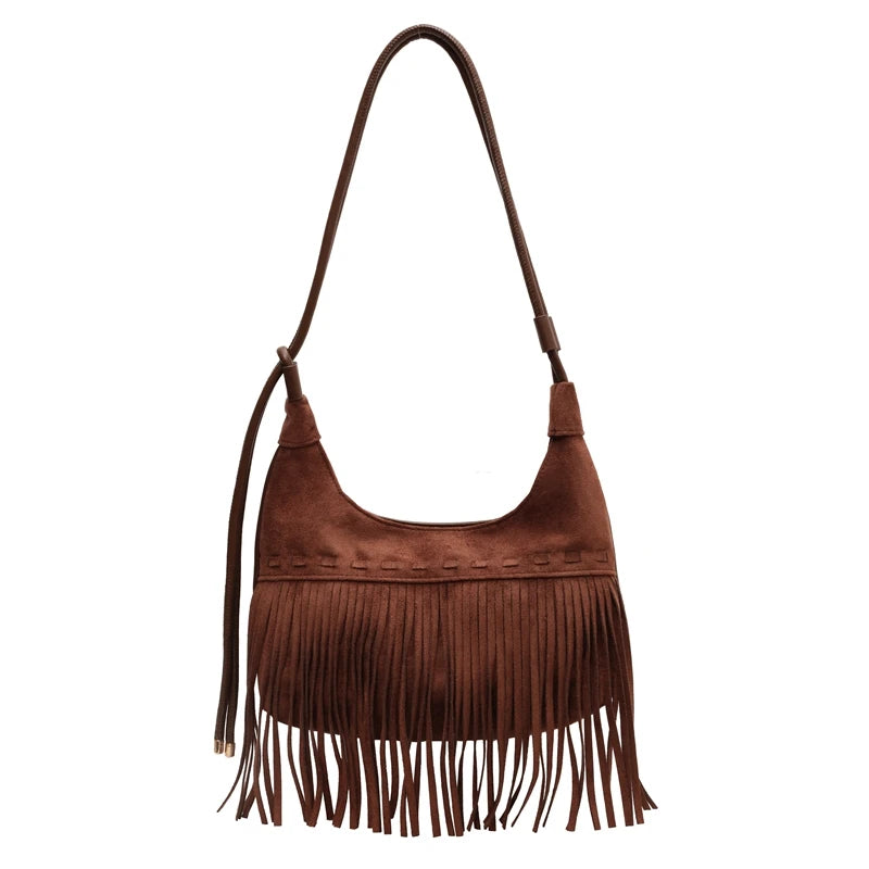 2025 Vintage PU Leather Boho Tassel Bags Women Handbags