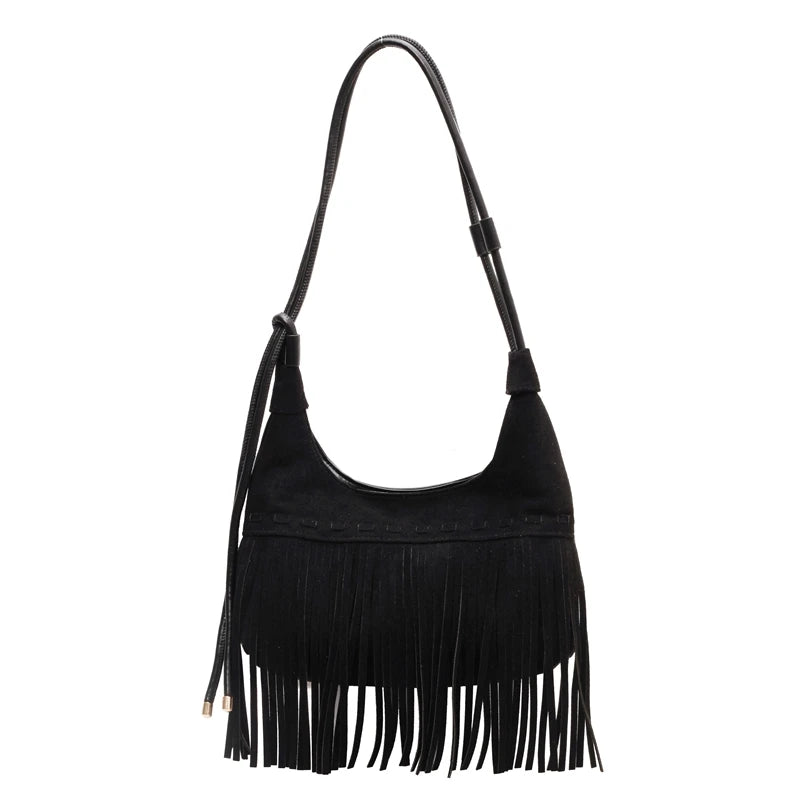 2025 Vintage PU Leather Boho Tassel Bags Women Handbags